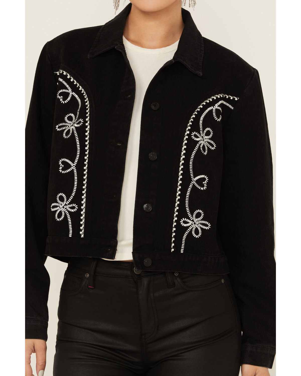 Blue B Women's Washed Embroidered Denim Jacket