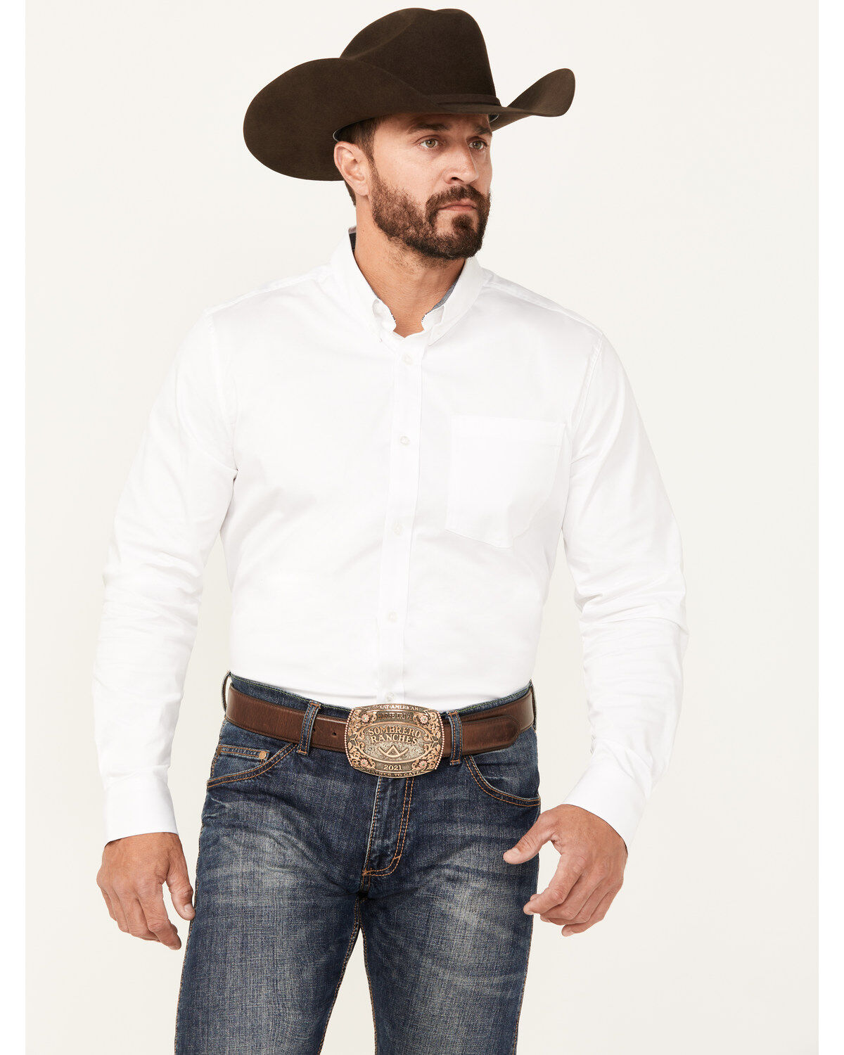 Cody James Men's Basic Twill Long Sleeve Button-Down Performance Western Shirt