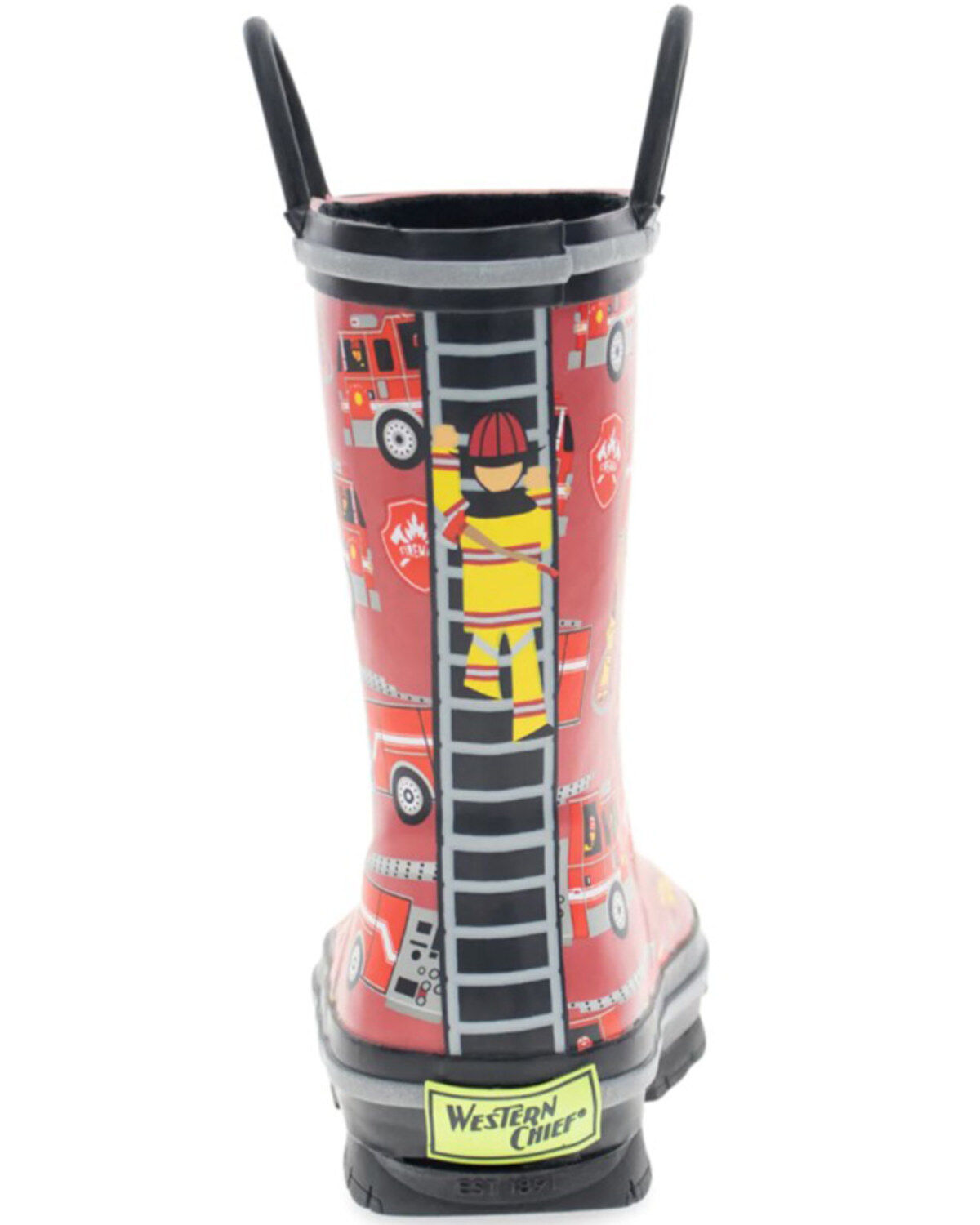 Western Chief Boys' Fire Truck Tread Rain Boots - Round Toe