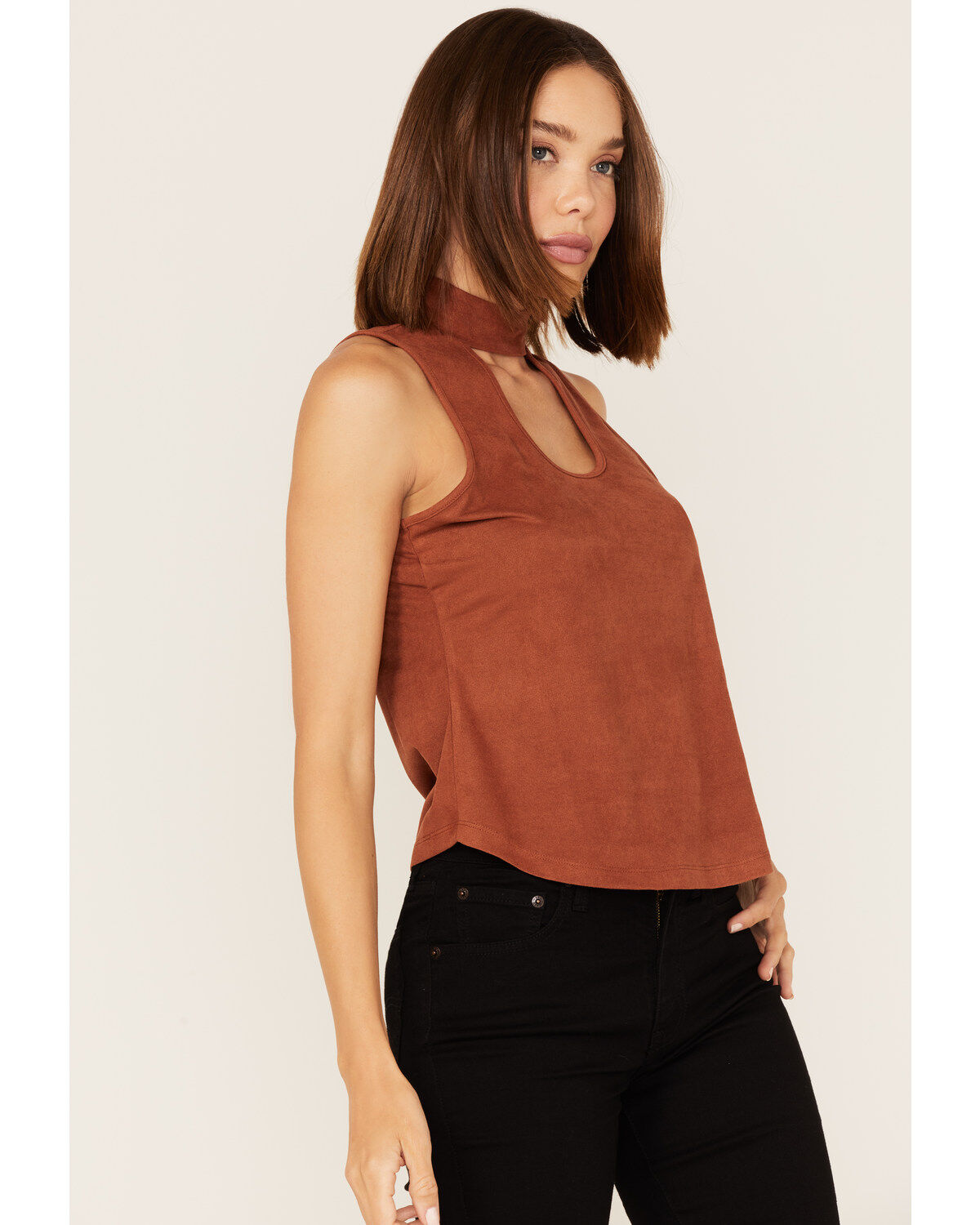 Shyanne Women's Suede Cutout Tank