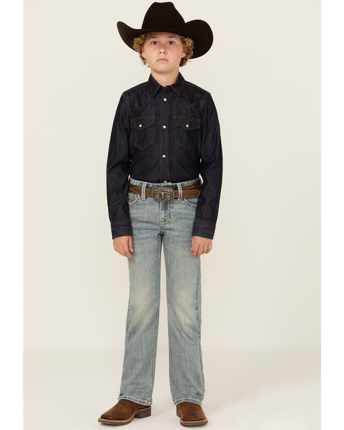 Rock & Roll Denim Boys' Two Tone Bootcut Denim Jeans