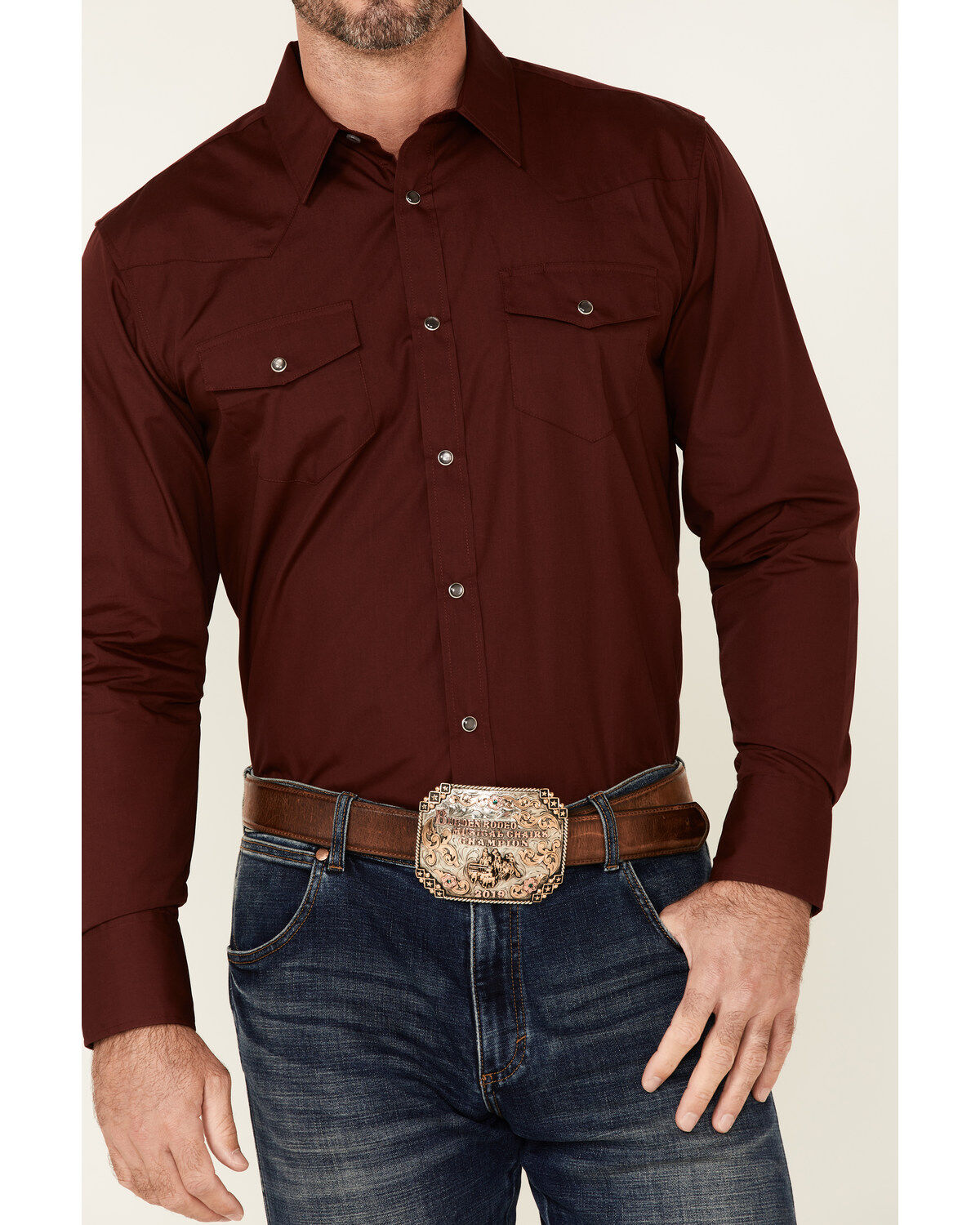 Gibson Men's Basic Solid Long Sleeve Pearl Snap Western Shirt - Big