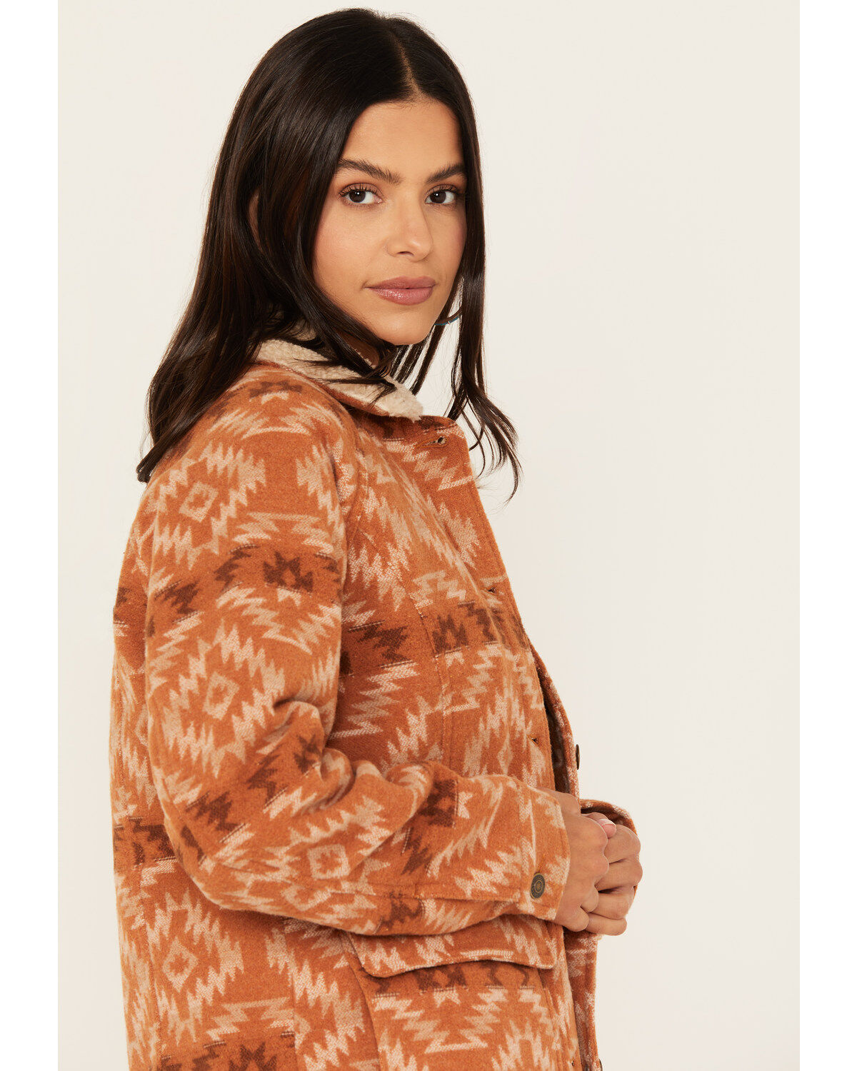 Shyanne Women's Southwestern Blanket Sherpa Lined Jacket