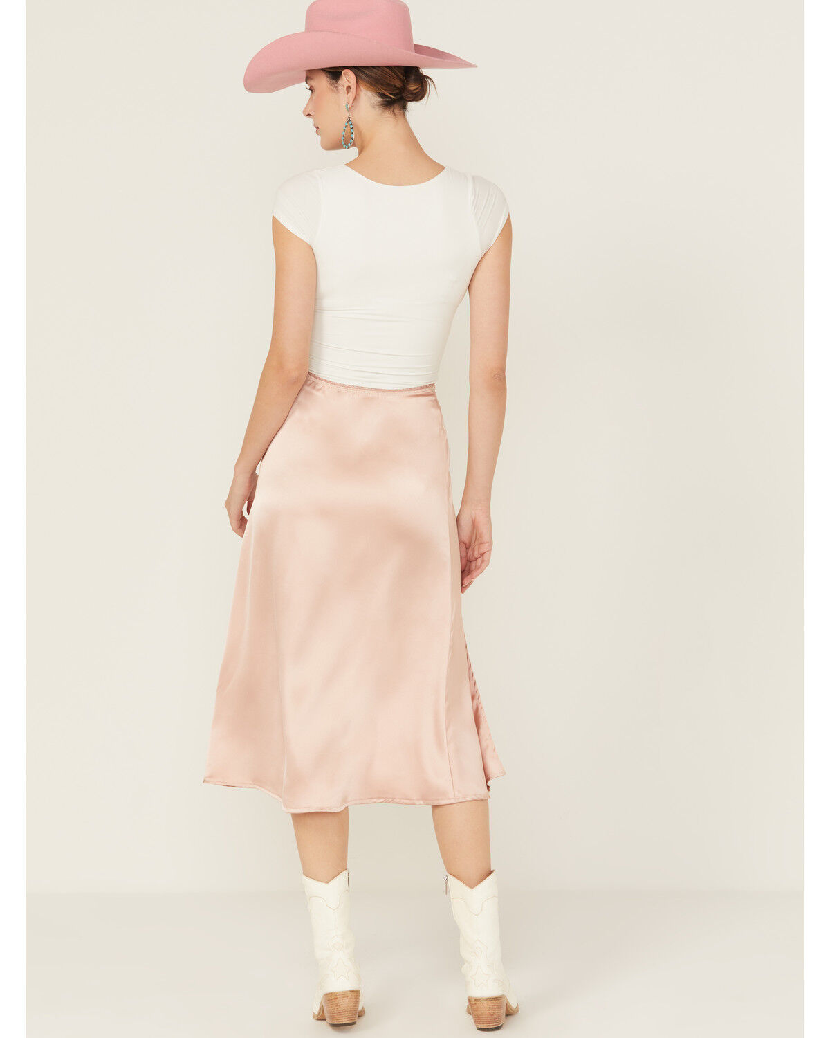 Originality Women's Satin Midi Skirt