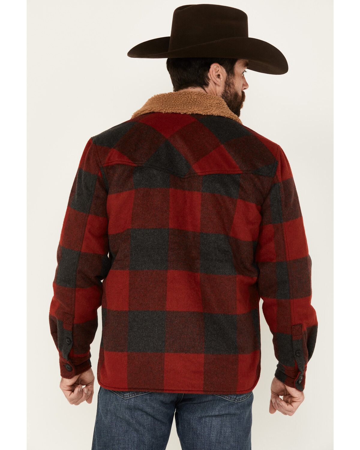 Cody James Men's Plaid Print Button-Down Lumber Jack Wool Jacket