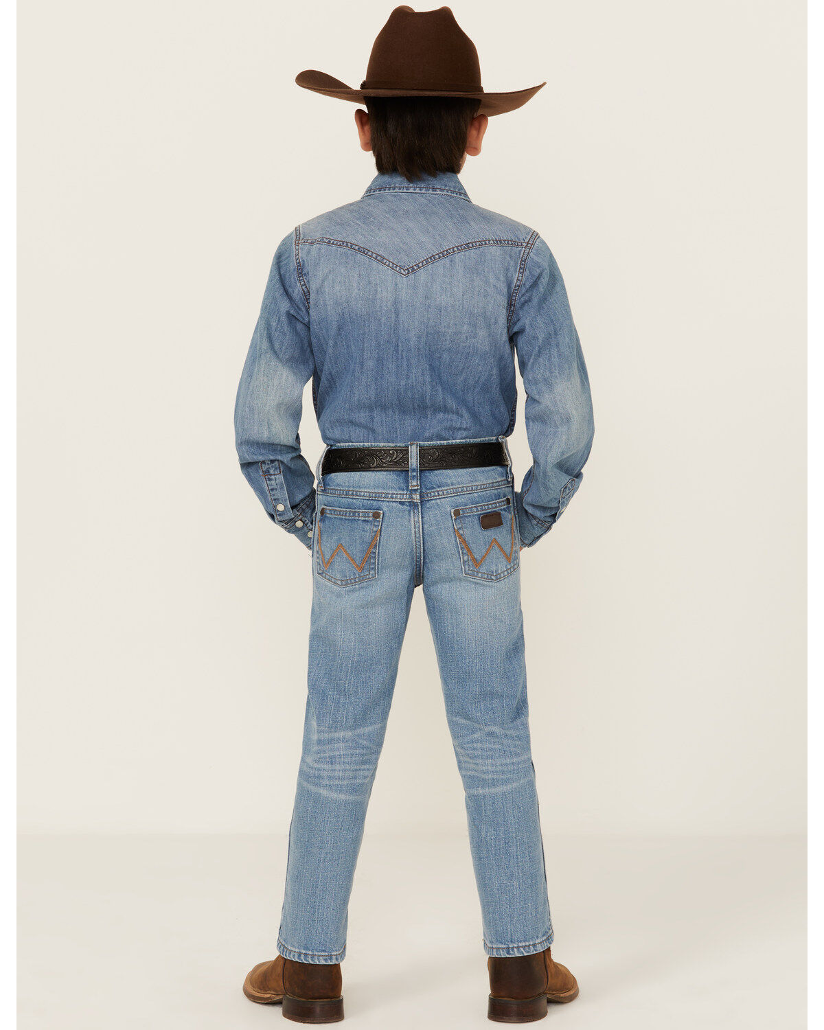 Wrangler Retro Little Boys' Barksdale Dark Wash Slim Straight Stretch Denim Jeans