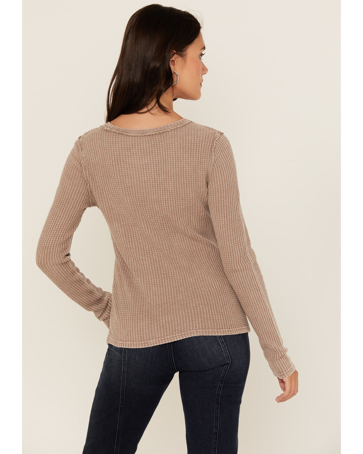 White Crow Women's Solid Long Sleeve Waffle Knit Shirt