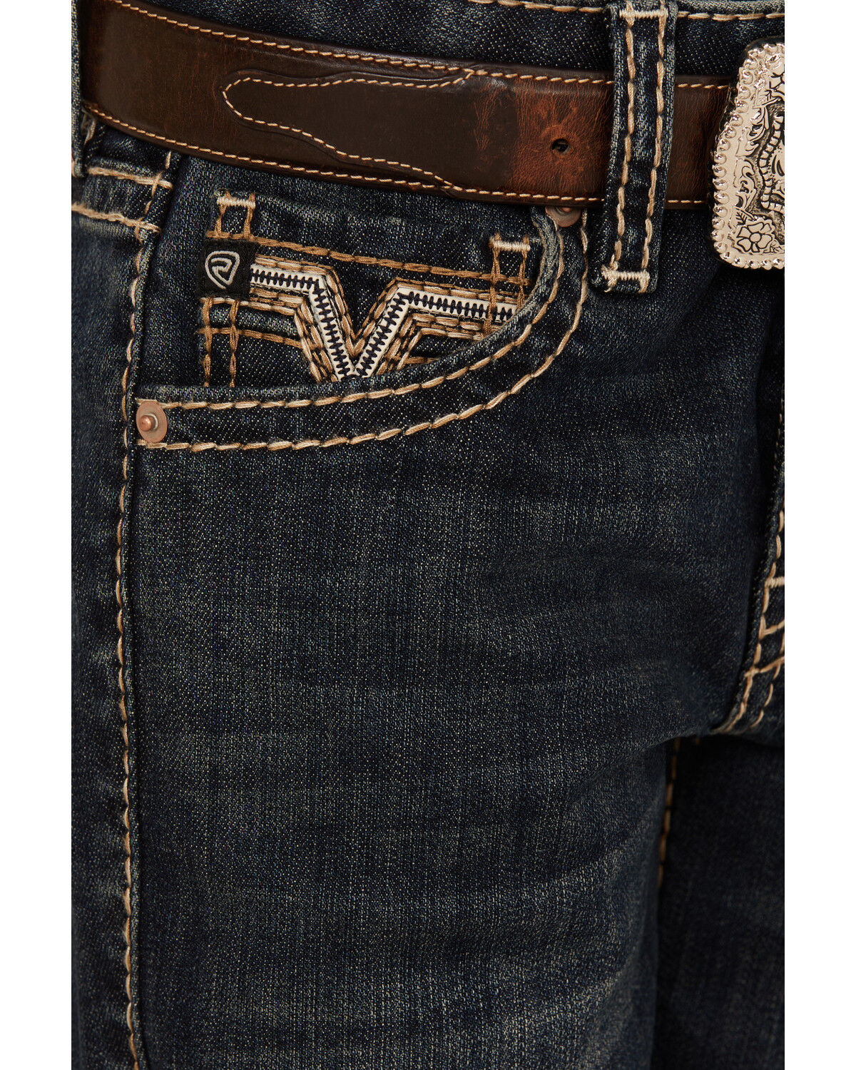Rock & Roll Denim Boys' Dark Wash Bootcut Stretch Denim Jeans