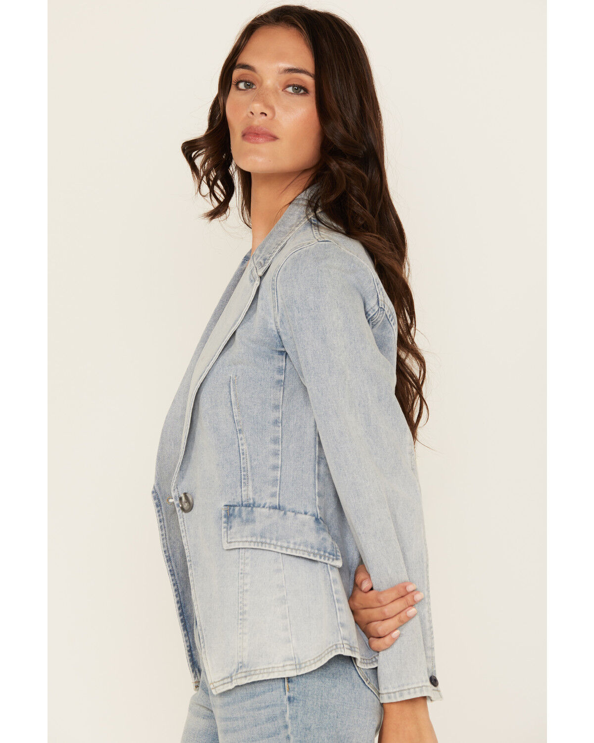 Boom Boom Jeans Women's Light Wash Denim Blazer