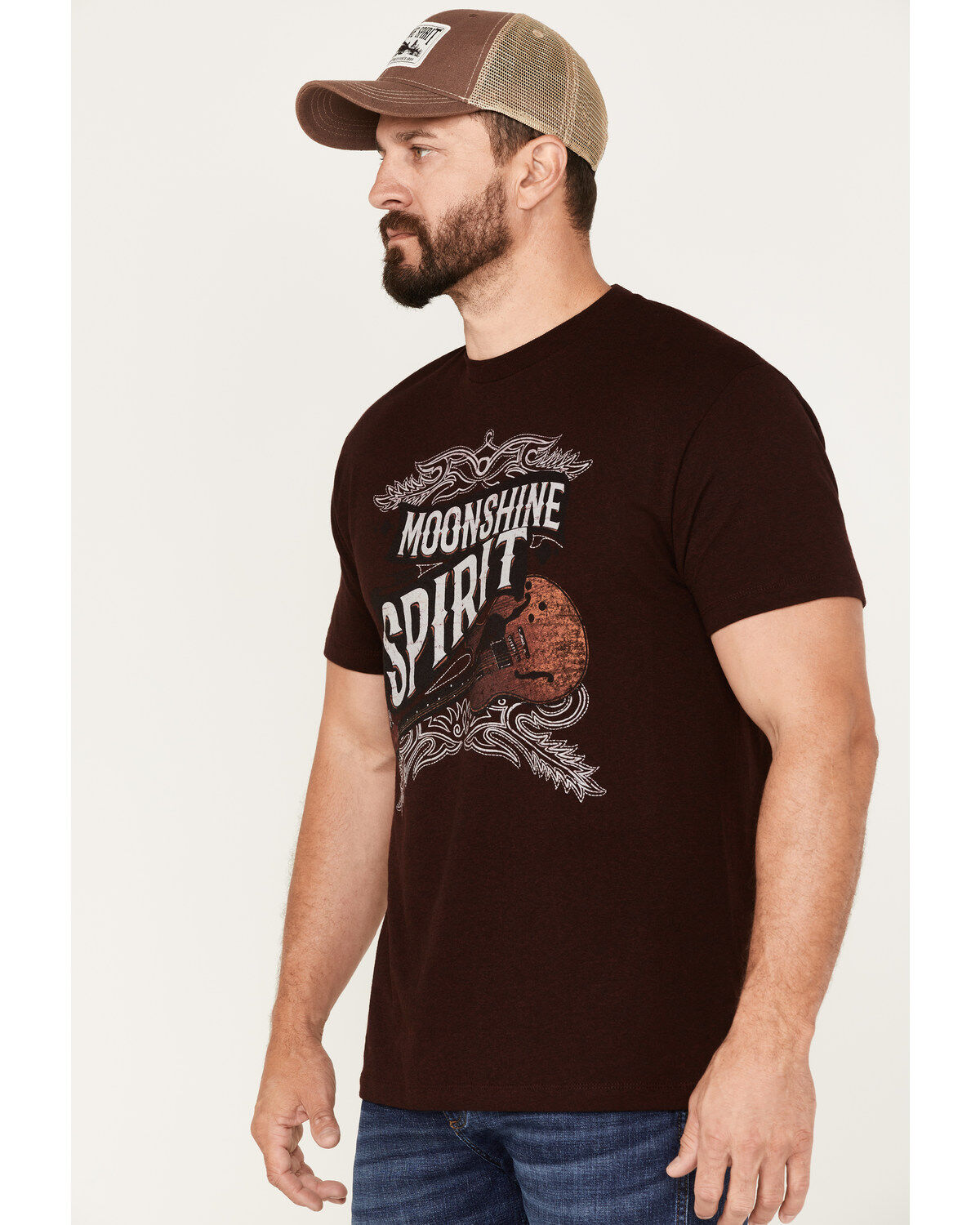 Moonshine Spirit Men's Guitar Logo Graphic T-Shirt