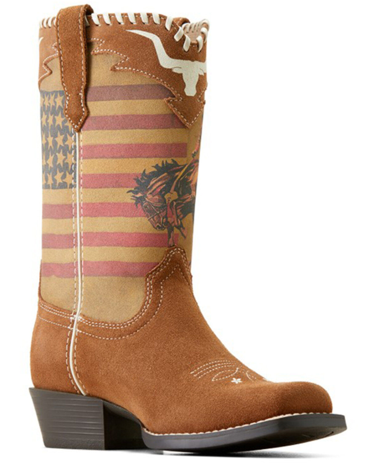 Ariat X Rodeo Quincy Girls' American Cowboy Futurity Western Boots - Broad Square Toe