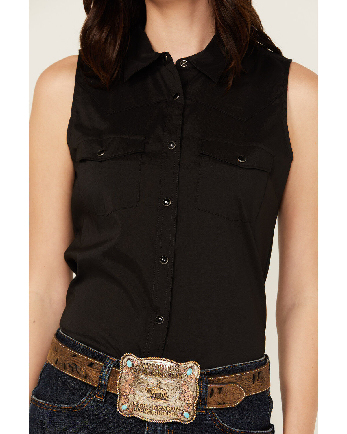 Shyanne Women's Vented Back Yoke Sleeveless Performance Stretch Riding Shirt