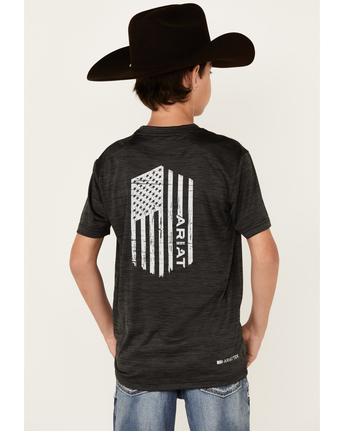 Ariat Boys' Charger Vertical Flag Graphic Short Sleeve T-Shirt
