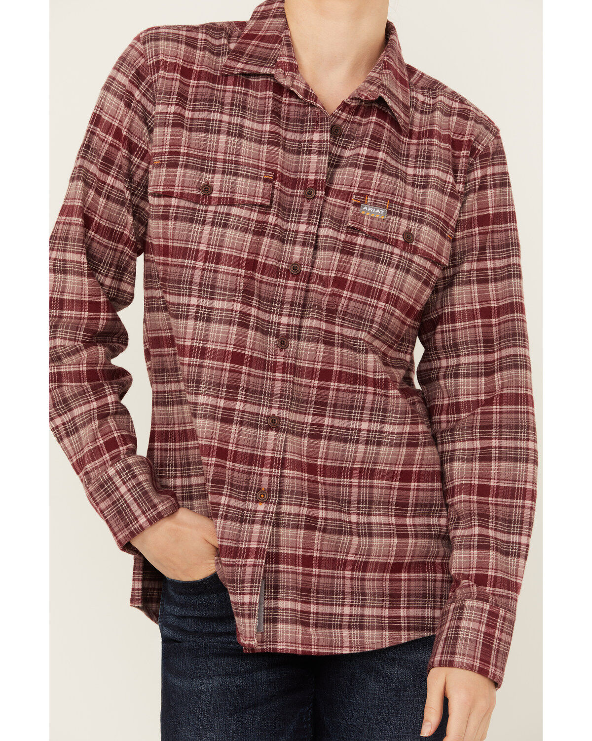 Ariat Women's Rebar Flannel DuraStretch Long Sleeve Button-Down Work Shirt
