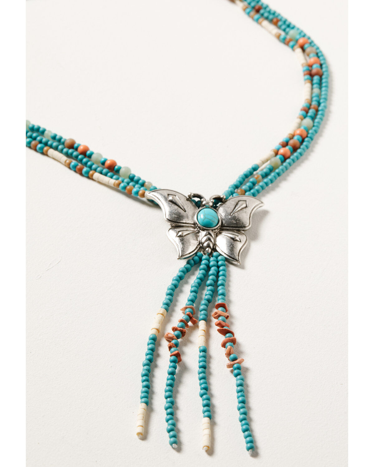Shyanne Women's Wildflower Bloom Butterfly Bolo Necklace
