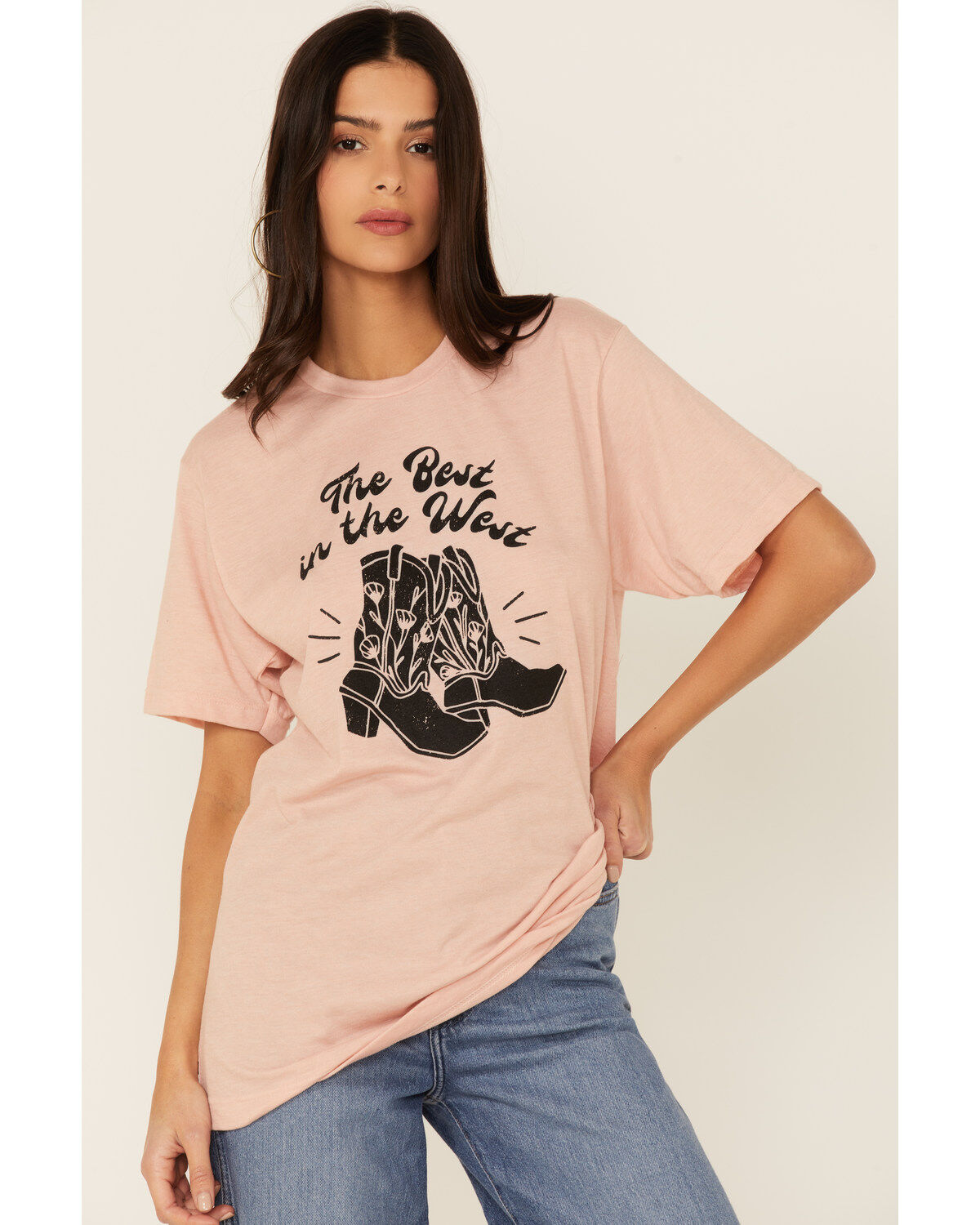 Ali Dee Women's Peach The Best in the West Graphic Tee