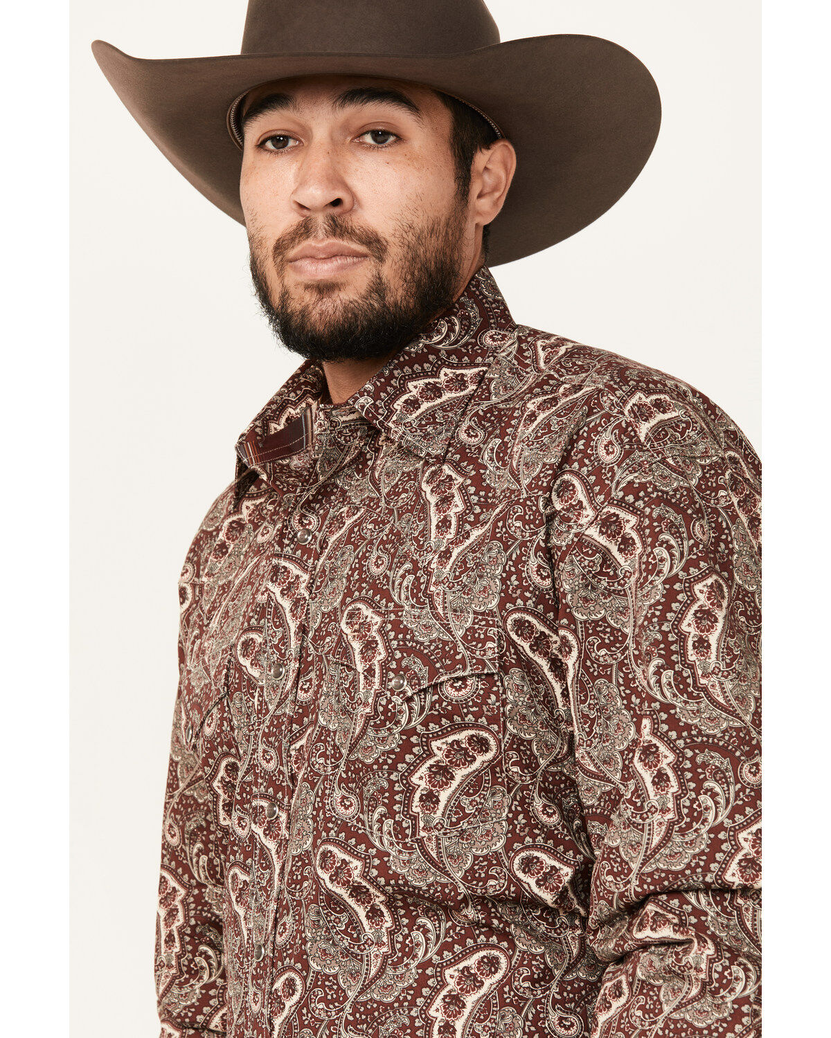 Stetson Men's Paisley Print Long Sleeve Snap Western Shirt