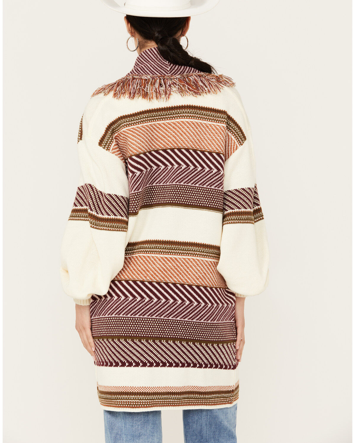Shyanne Women's Striped Fringe Cardigan