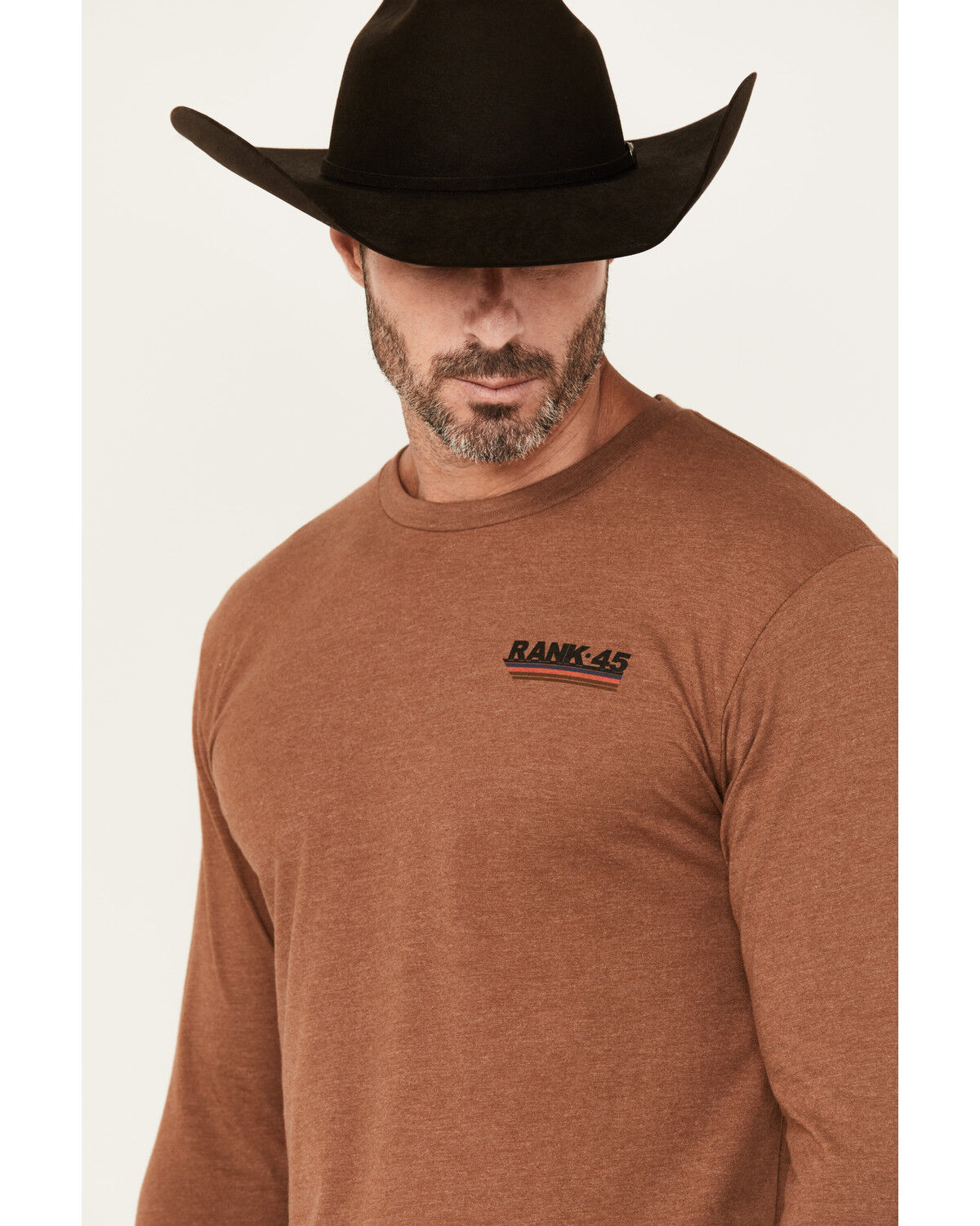 RANK 45® Men's Sunset Scenic Cowboy Long Sleeve Graphic T-Shirt
