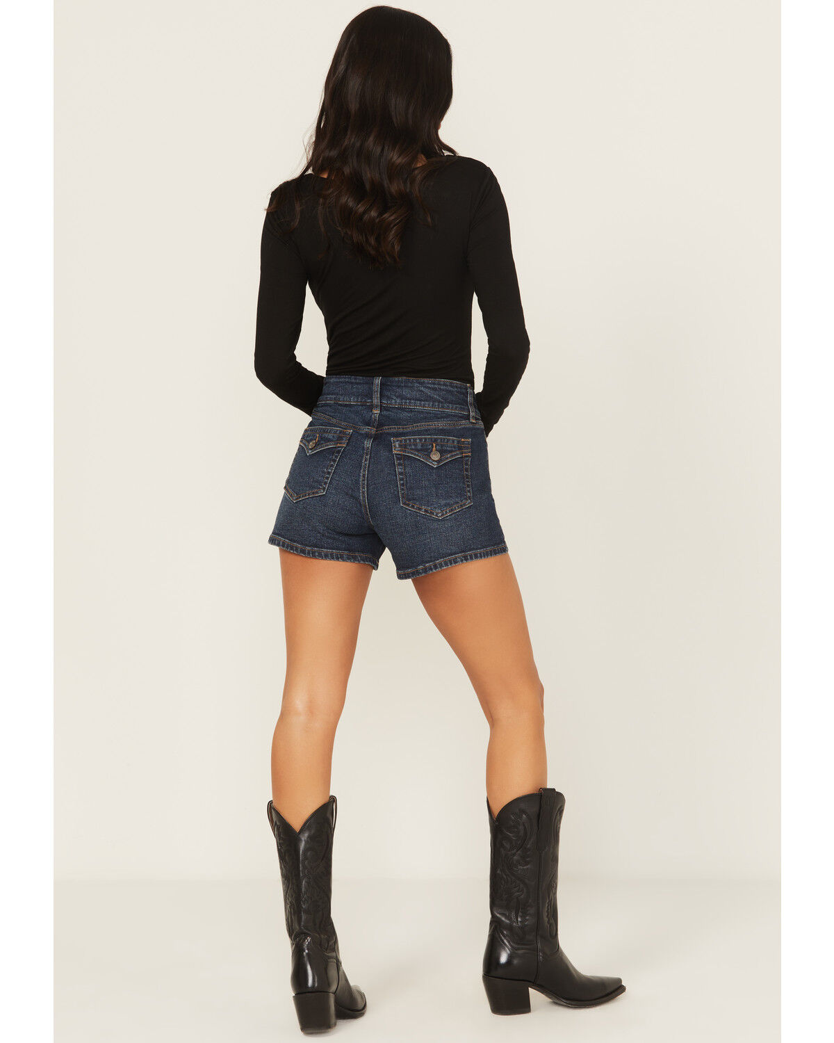 Shyanne Women's Faye Medium Wash High Rise Comfort Stretch Denim Shorts