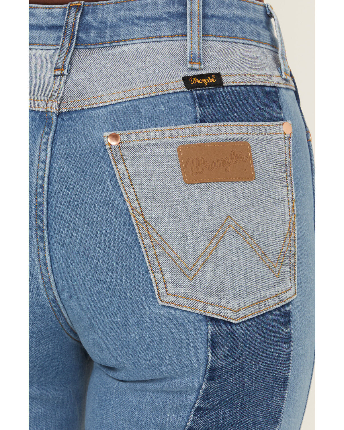 Wrangler X Lainey Wilson Women's High Rise Patchwork Flare Stretch Denim Jeans