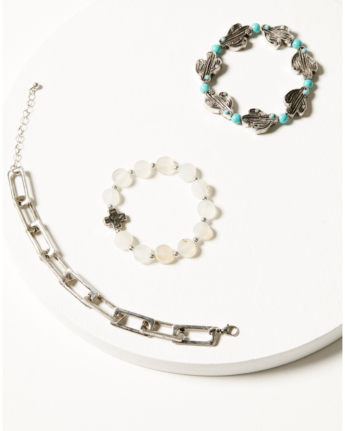 Shyanne Women's Cactus Turquoise Beaded Bracelets - 3-set