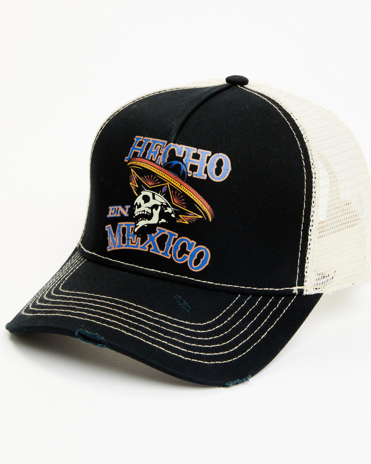 Moonshine Spirit Men's Hecho En Mexico Skull Graphic Mesh-Back Ball Cap