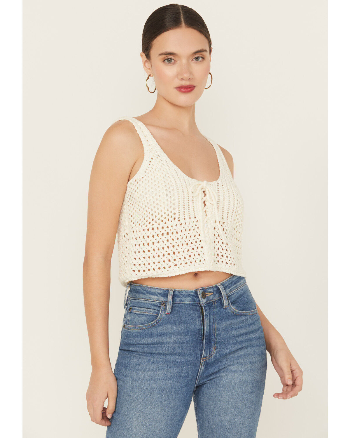 Idyllwind Women's Rockwall Open Weave Cropped Sweater Tank
