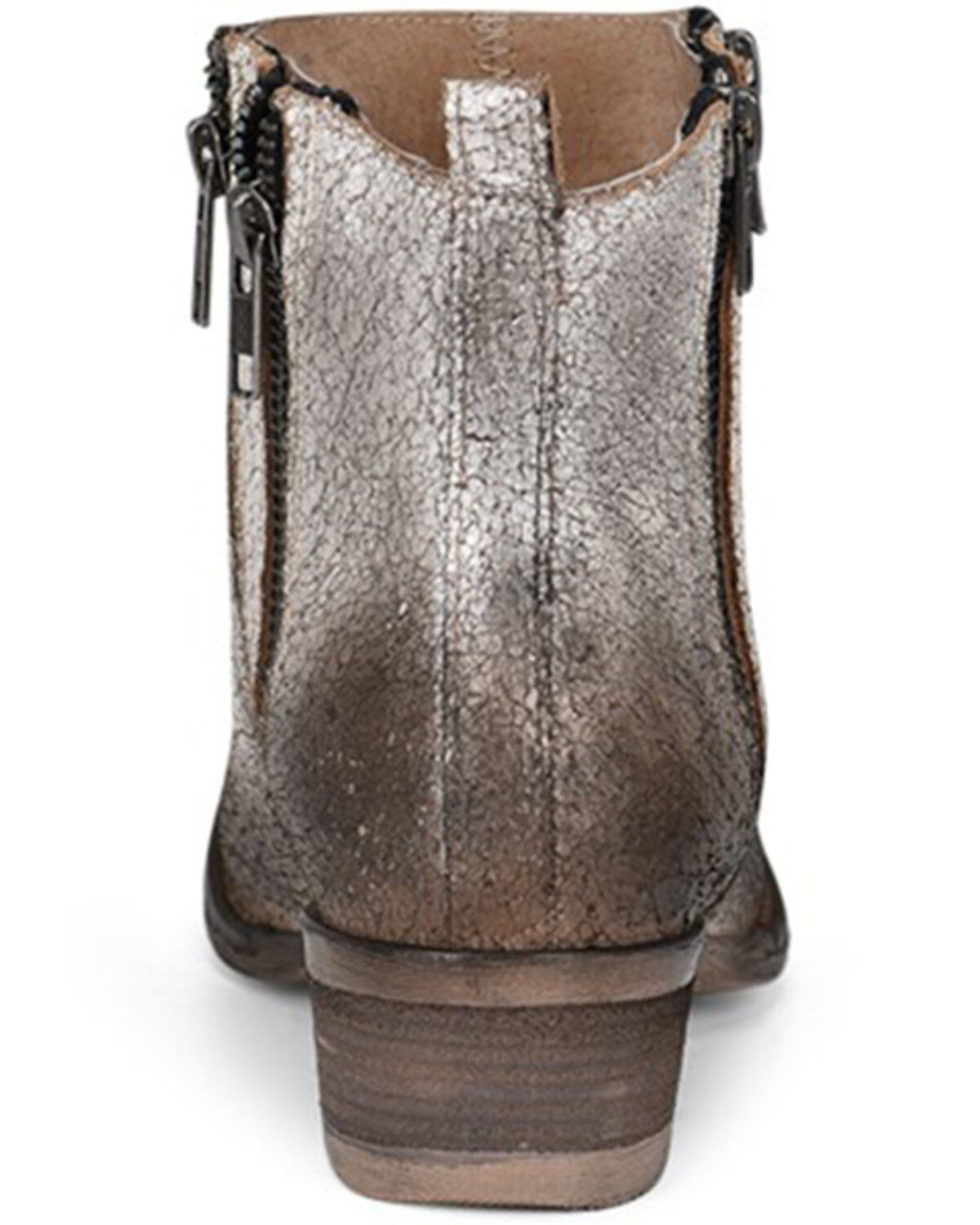 Circle G Women's White & Black Zipper Fashion Booties - Round Toe