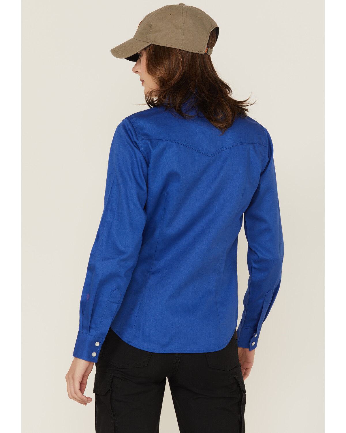 Forge Workwear Women's FR Solid Long Sleeve Snap Stretch Work Shirt