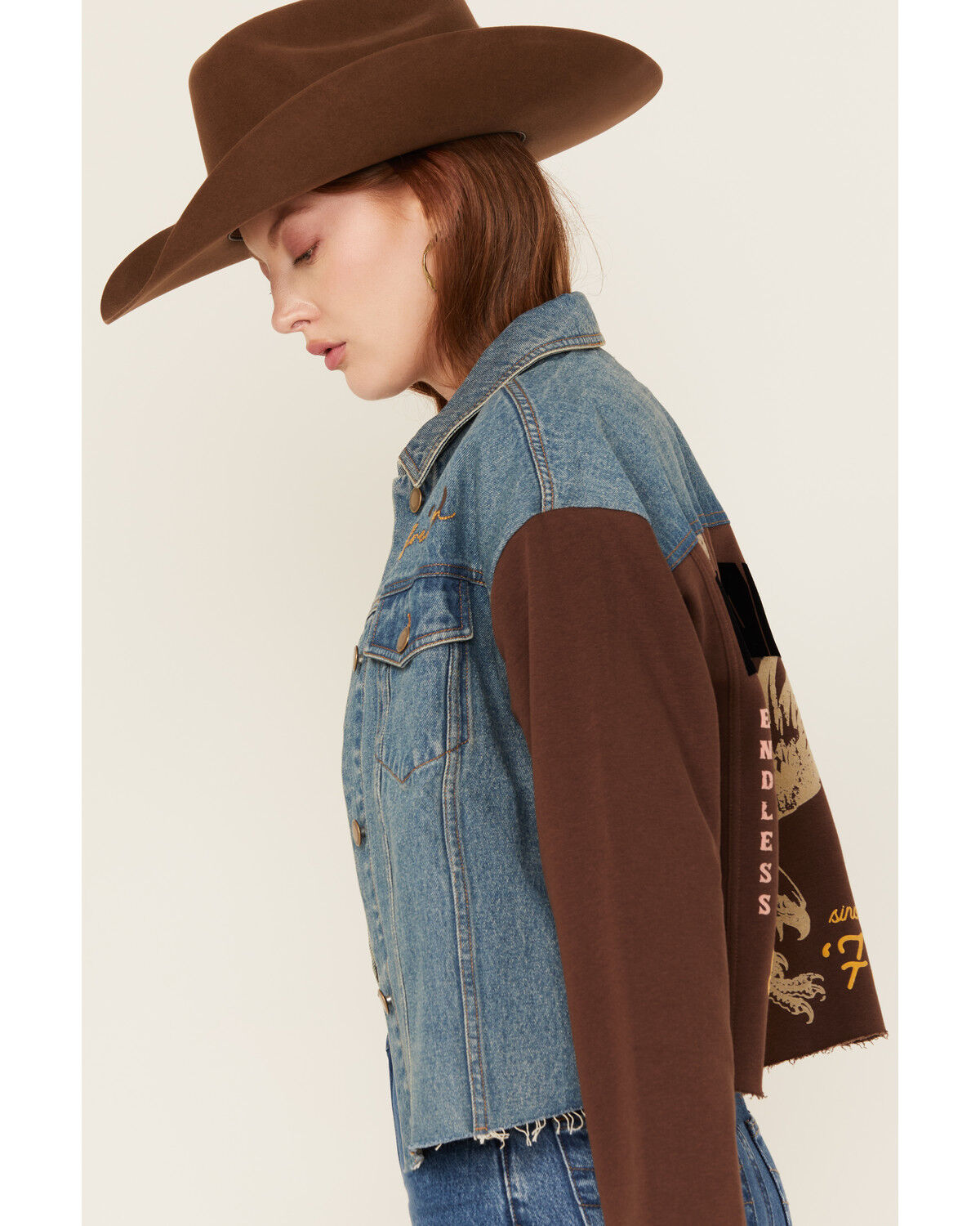 Cleo + Wolf Women's Mixed Material Graphic Jacket