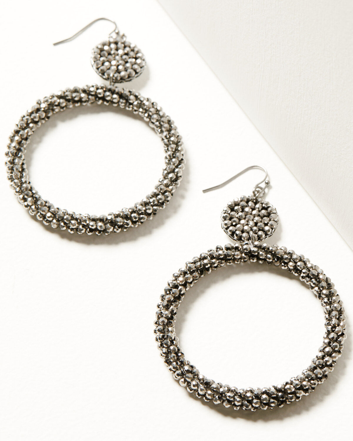 Shyanne Women's Enchanted Forest Pewter Beaded Sparkle Drop Earrings