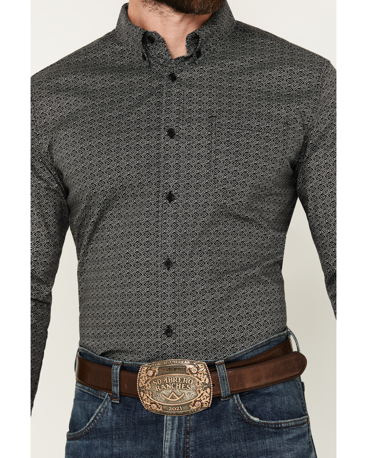 Cody James Men's Conquistador Medallion Print Long Sleeve Button-Down Shirt