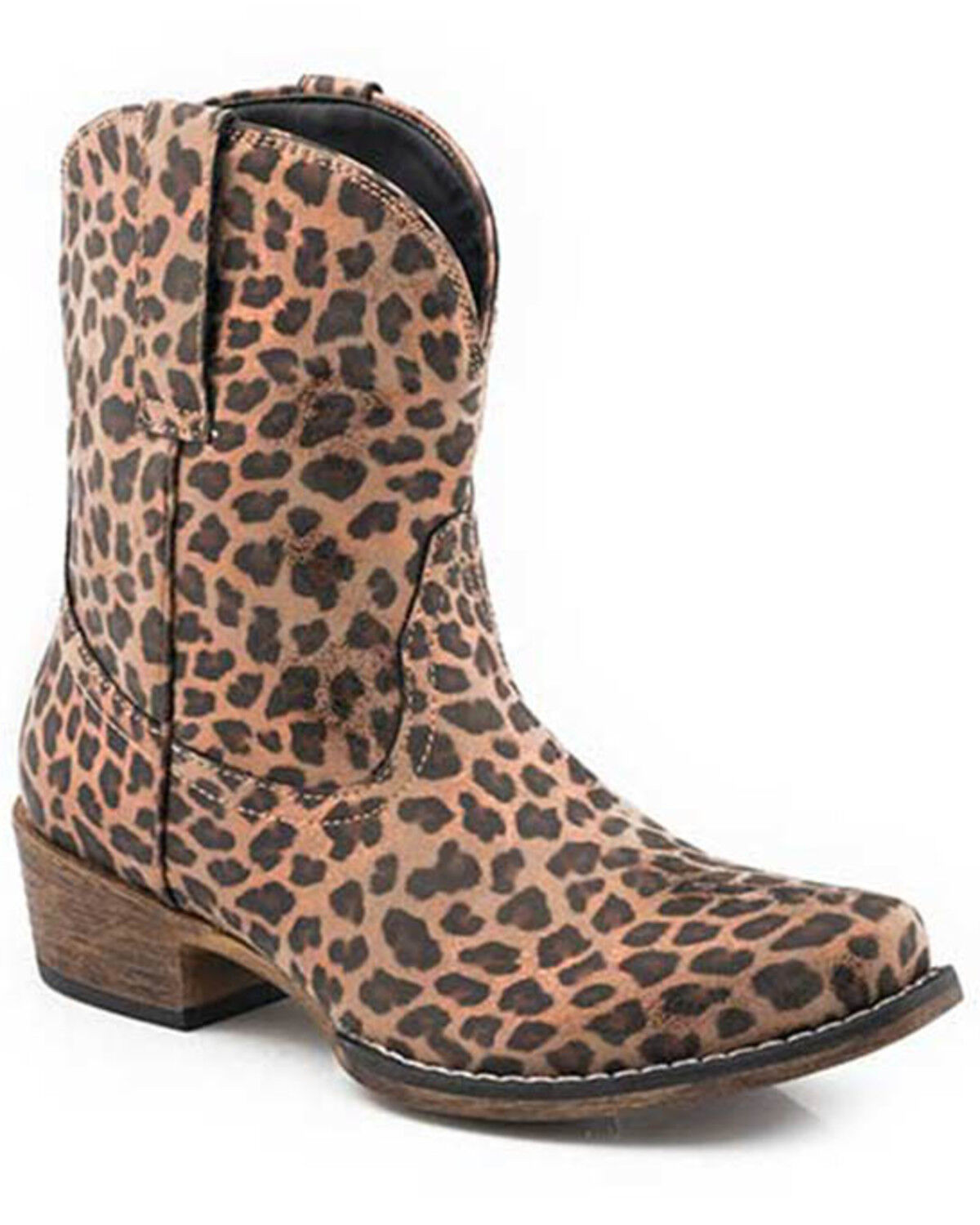 Roper Women's Ingrid Leopard Print Western Booties - Snip Toe