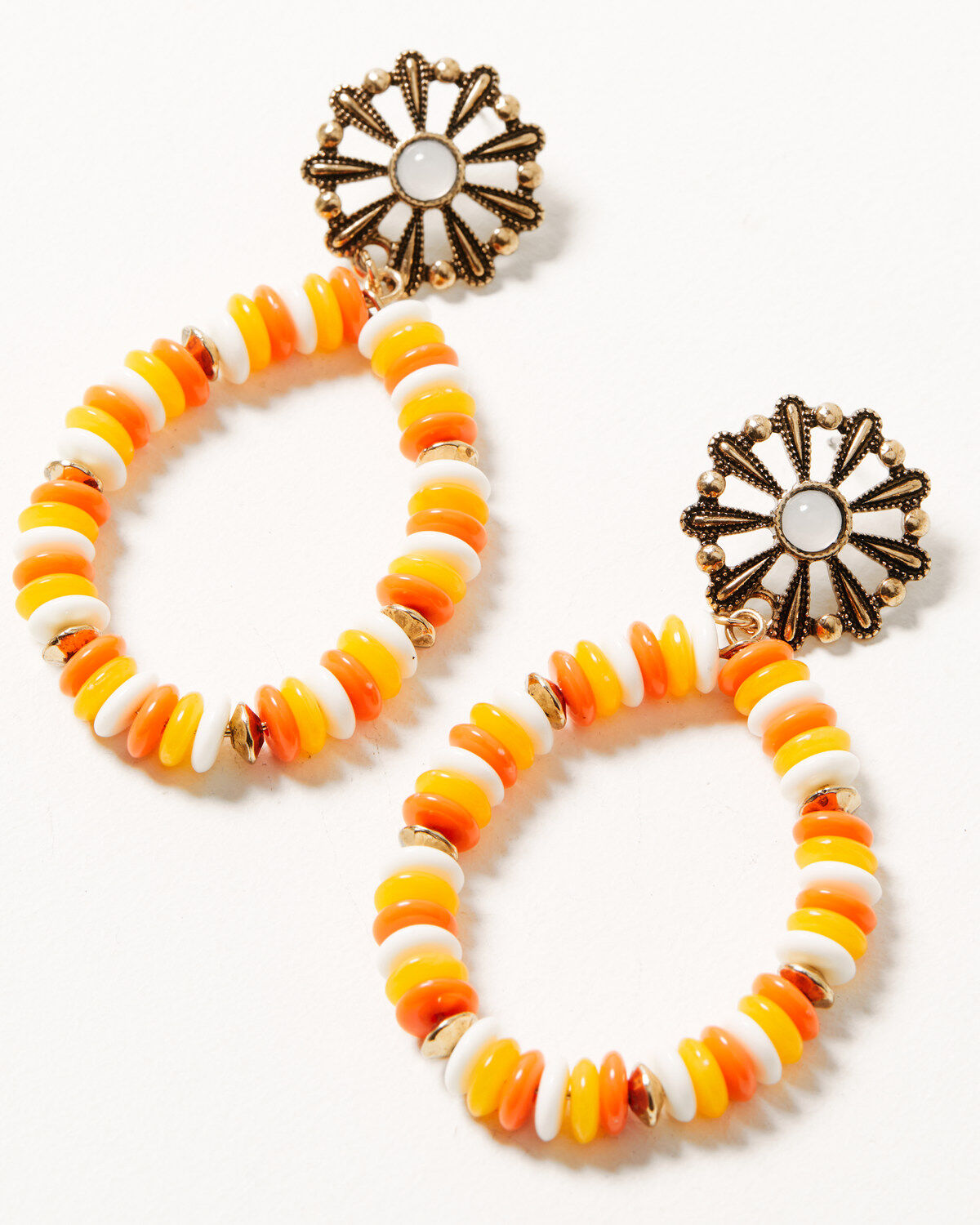 Shyanne Women's Orange Sequin Teardrop Post Earrings