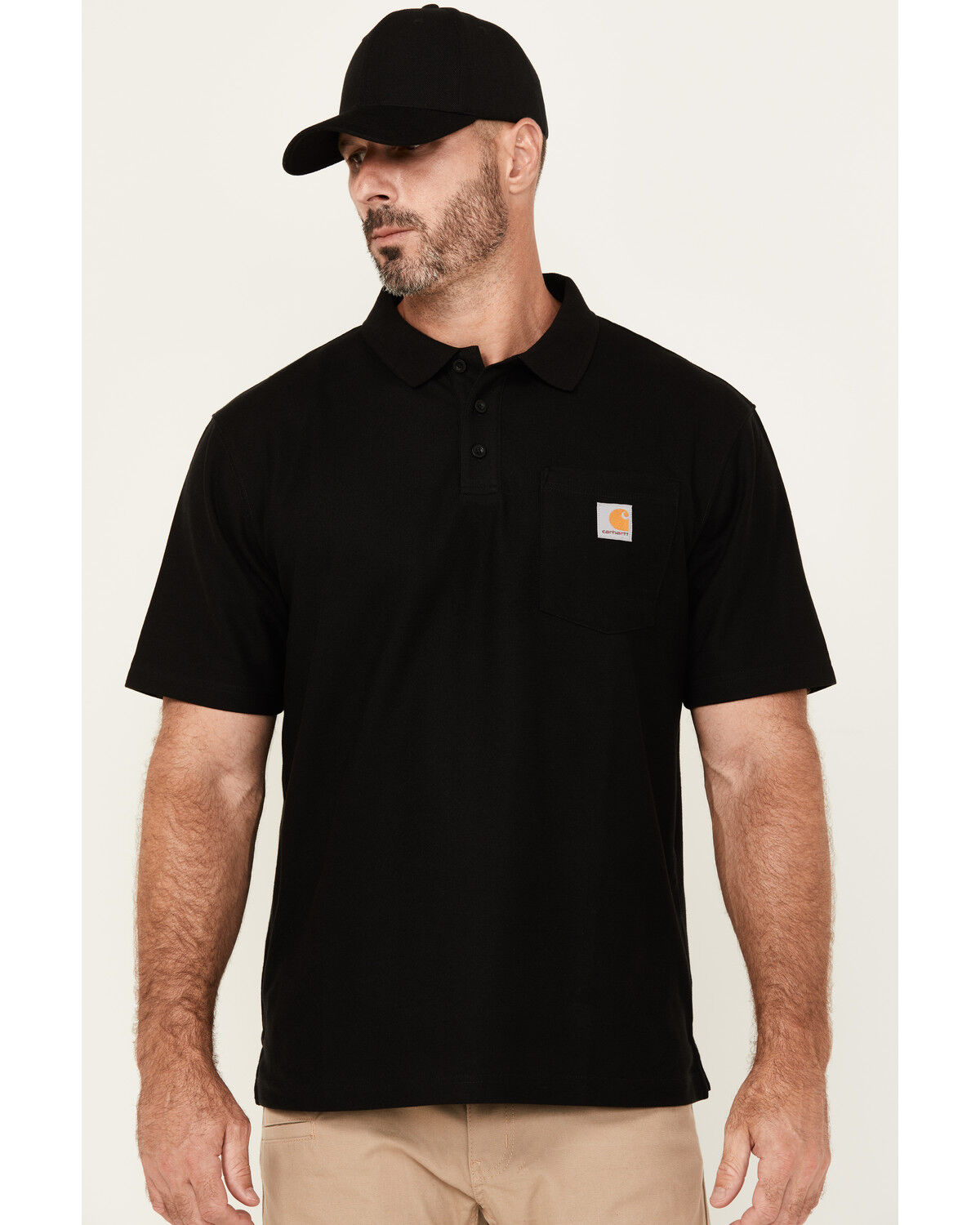 Carhartt Men's Loose Fit Midweight Short Sleeve Button-Down Polo Shirt