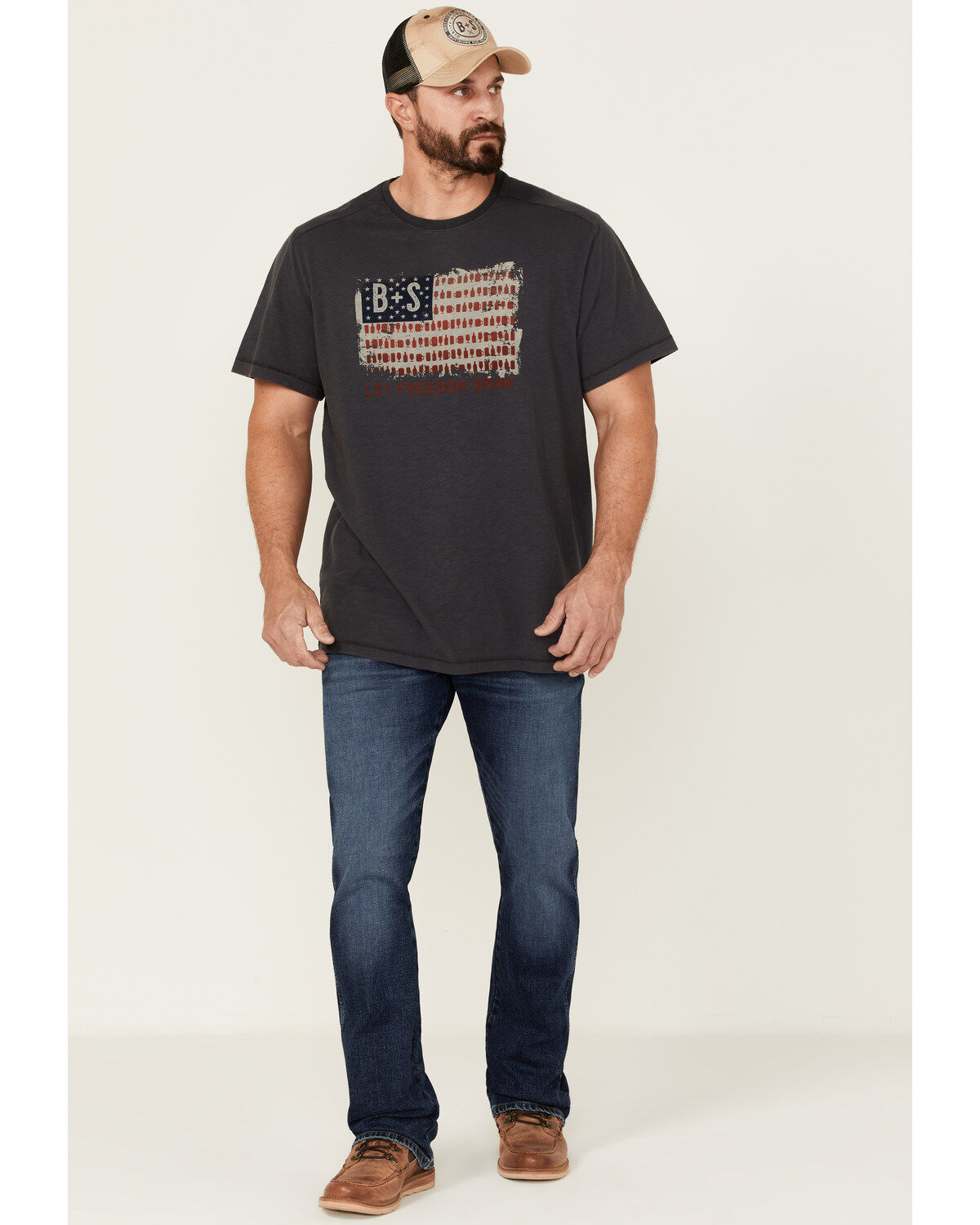 Brothers and Sons Men's Let Freedom Drink Slub Graphic T-Shirt