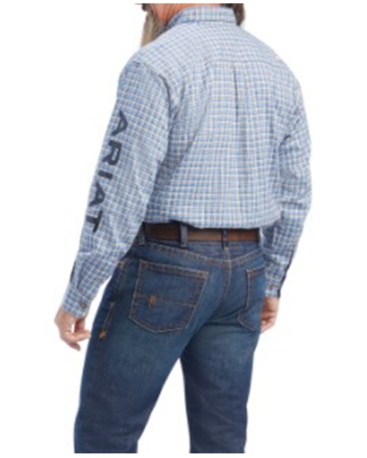 Ariat Men's FR Cunningham Check Logo Button-Down Work Shirt