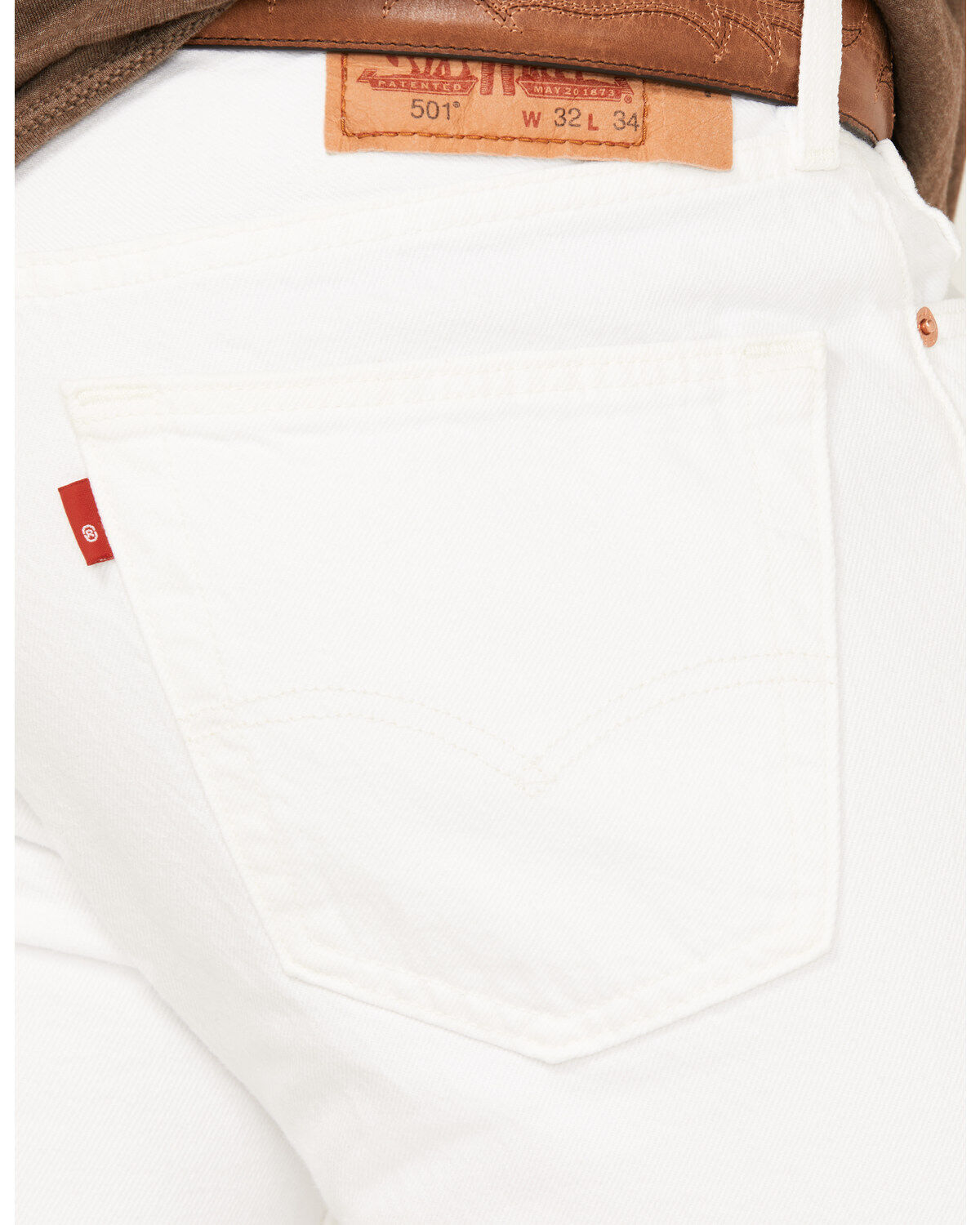 Levi's Men's 501 Optic Daisy White Original Fit Rigid Denim Jeans