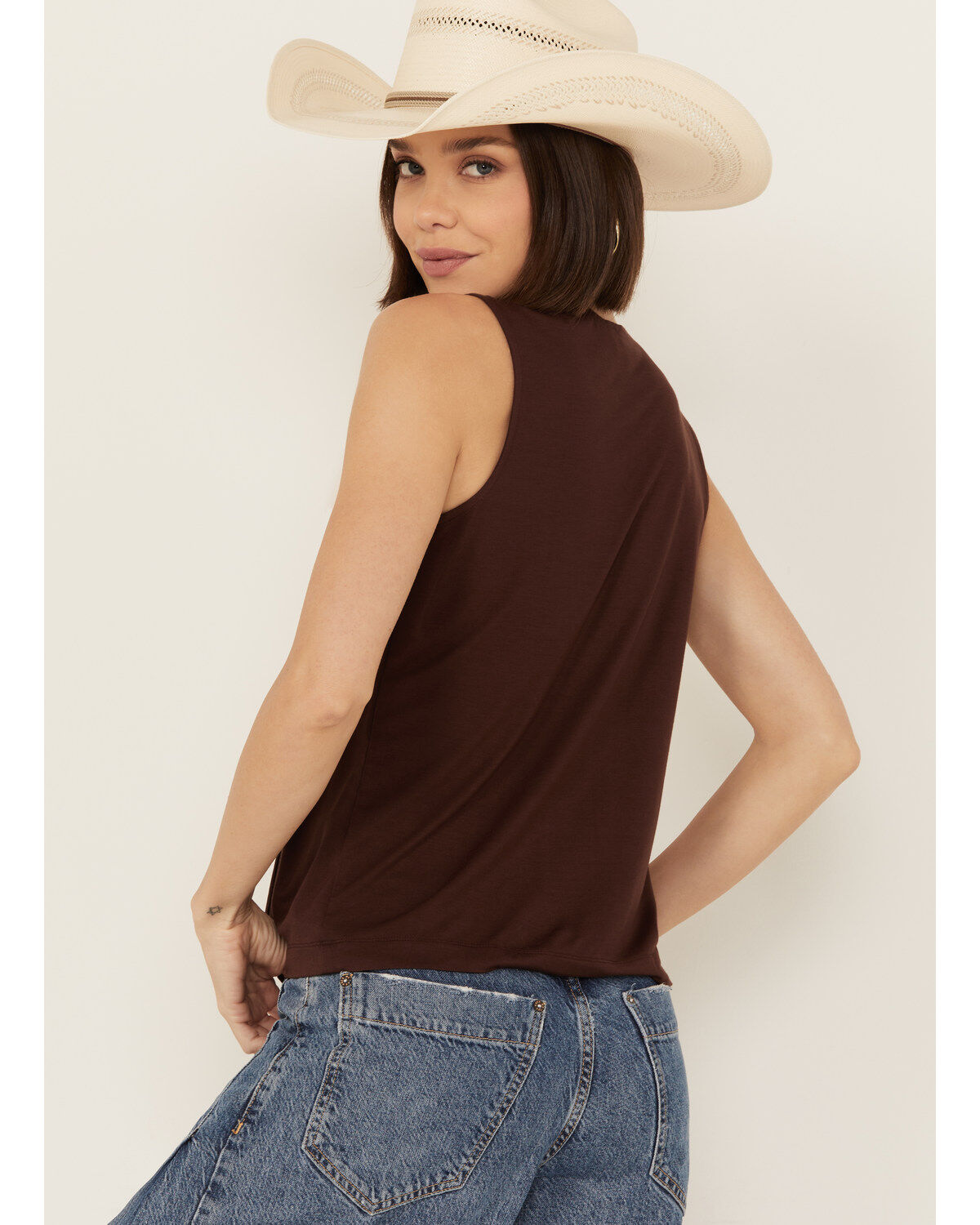 Shyanne Women's Beaded Crochet V Neck Tank