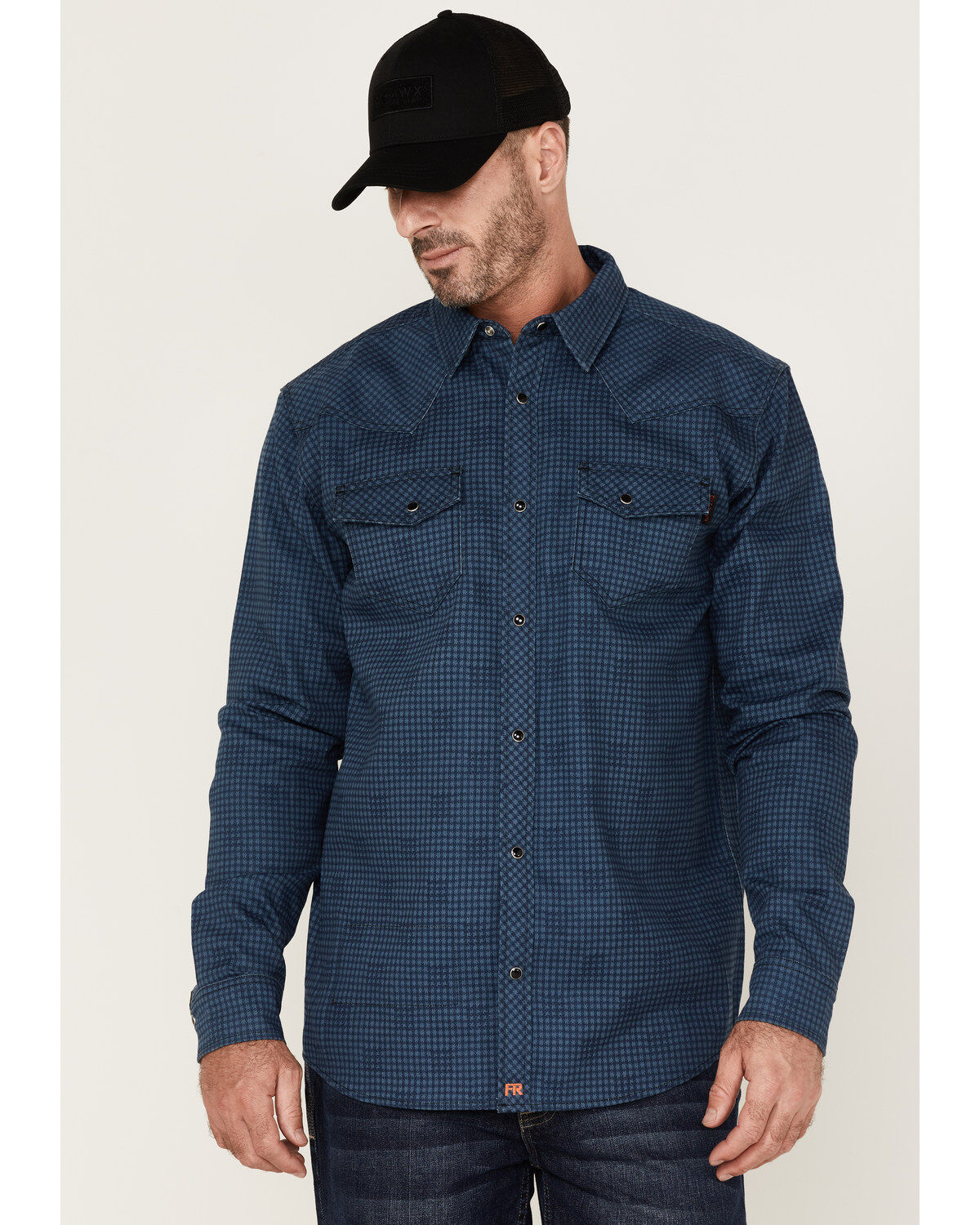 Cody James Men's FR Houndstooth Check Long Sleeve Snap Work Shirt