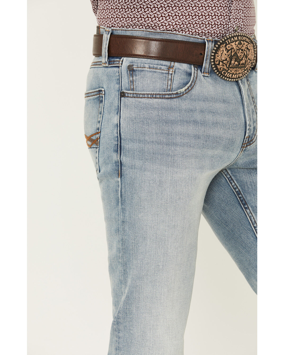 RANK 45® Men's Bunker Light Wash Slim Bootcut Stretch Denim Jeans