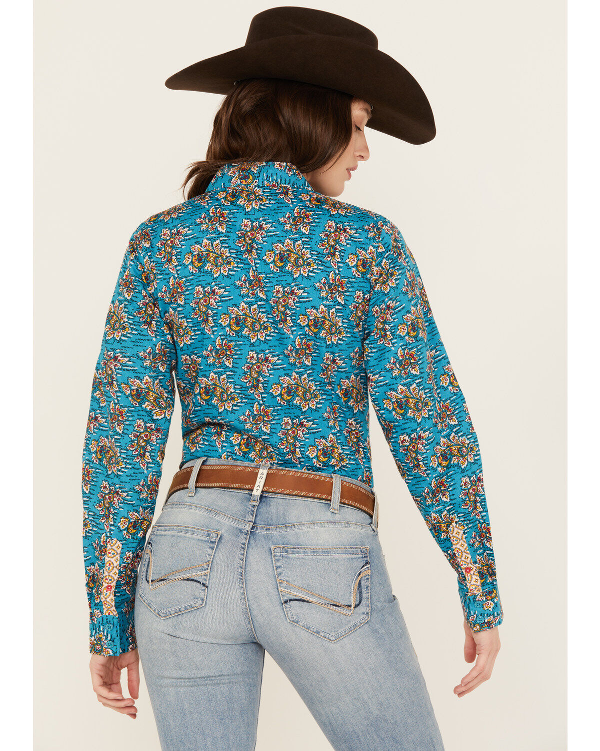 Cinch Women's Floral Long Sleeve Button-Down Western Shirt