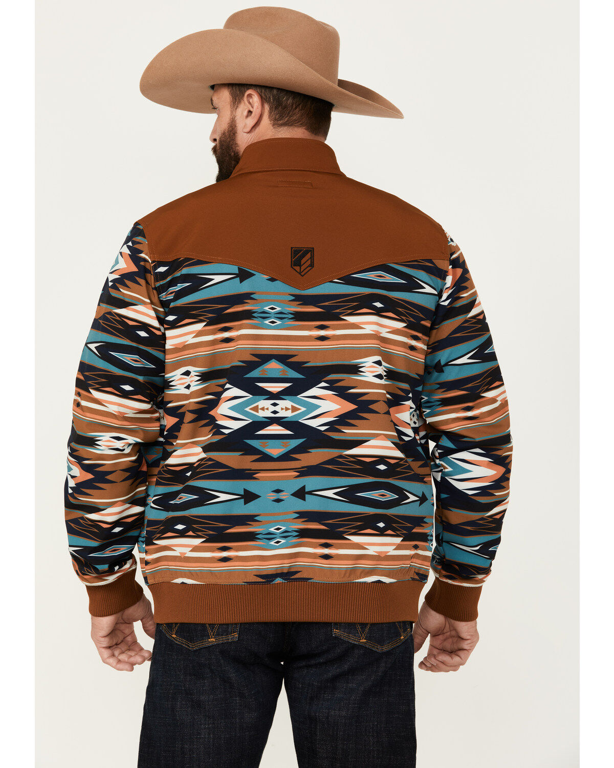 RANK 45® Men's Southwestern Print Bomber Softshell Jacket