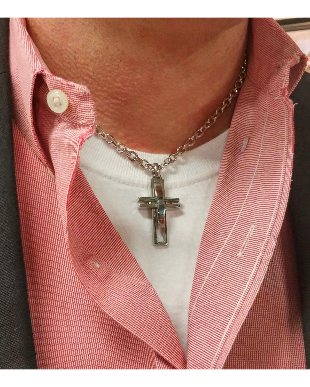 Montana Silversmiths Men's Modern Art Cross Necklace
