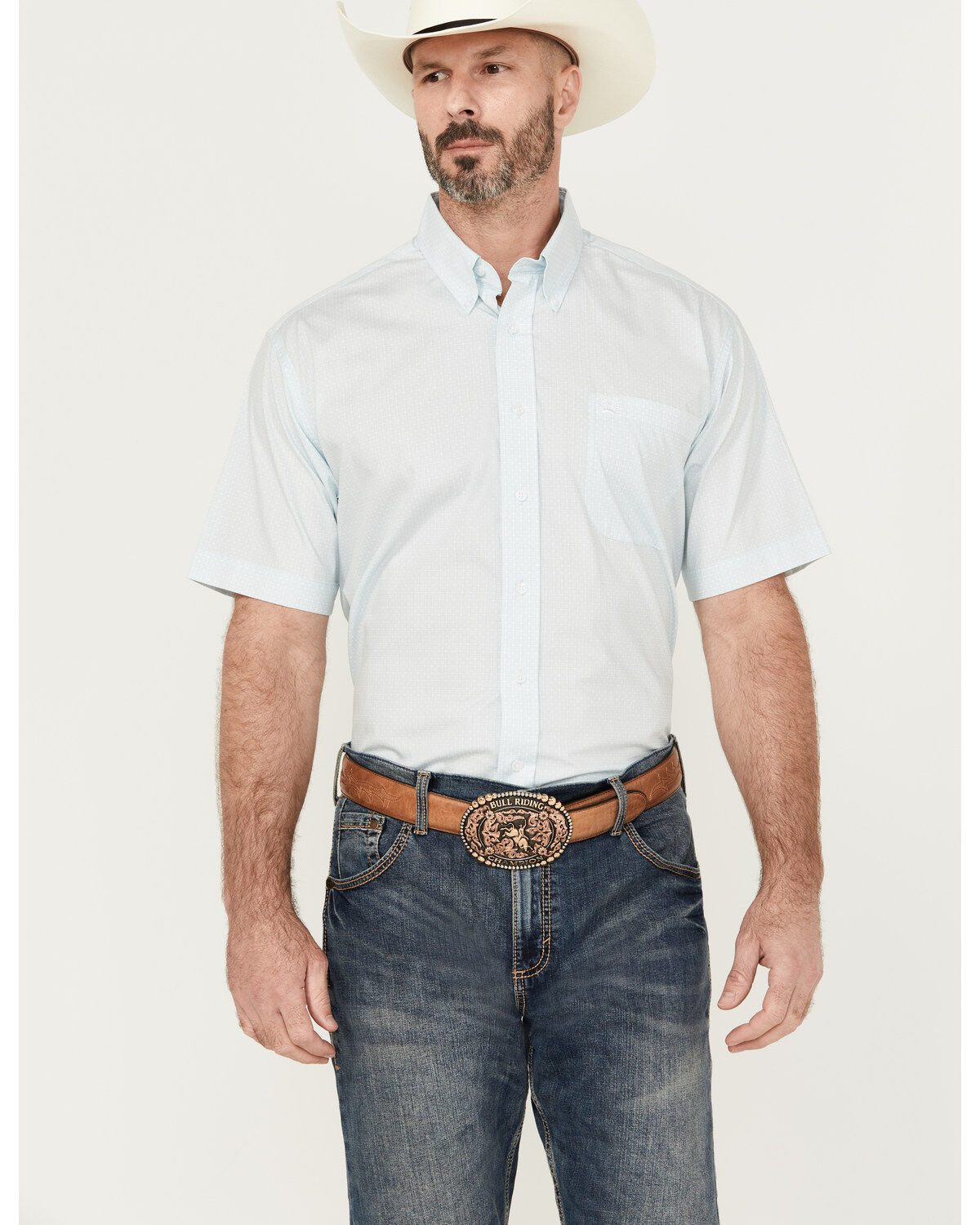 Cinch Men's Diamond Print Short Sleeve Button-Down Western Shirt