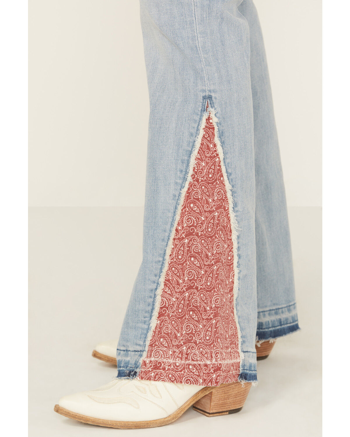 Rock & Roll Denim Women's Button Bandana Hem Trousers