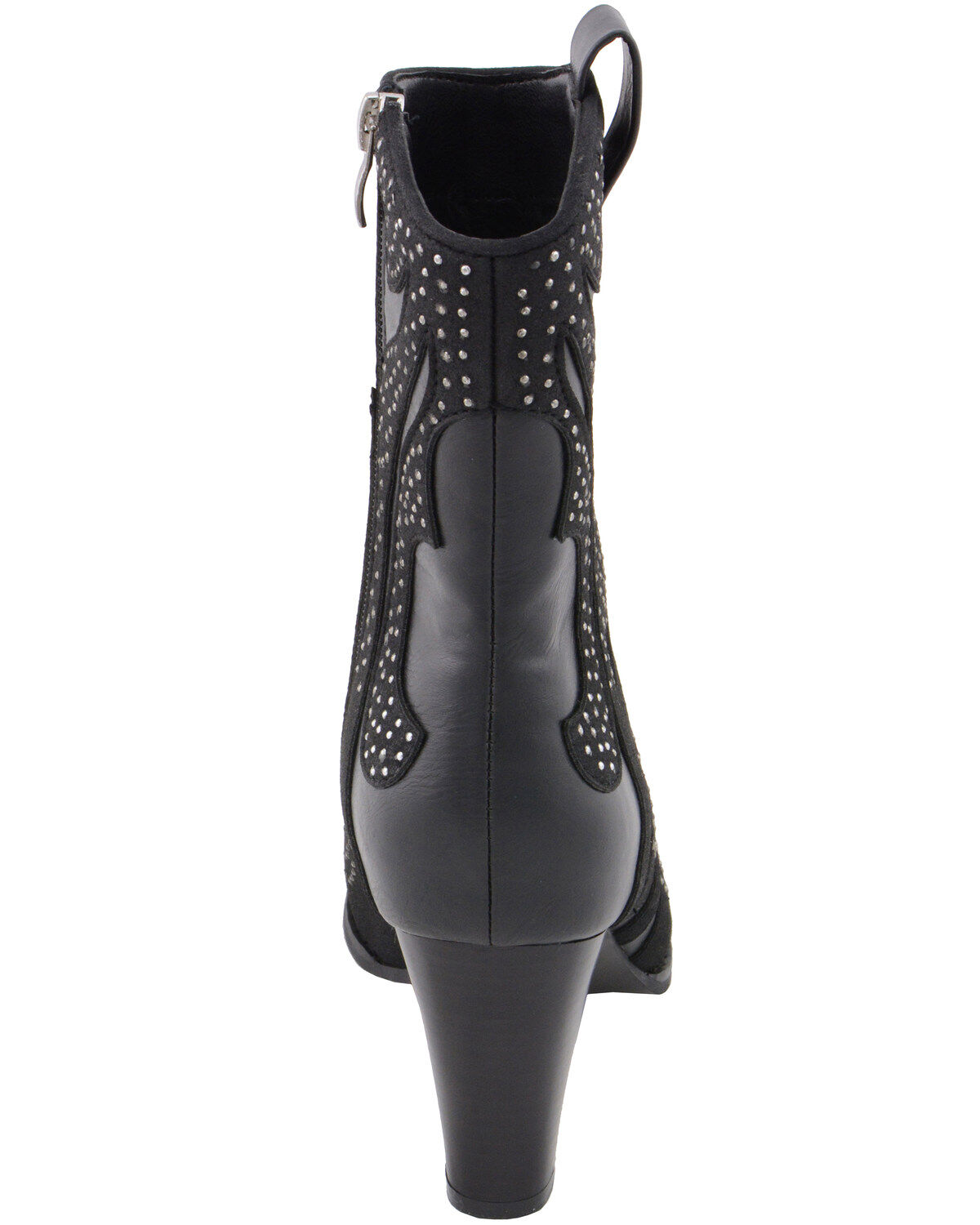Milwaukee Leather Women's Studded Overlay Western Boots - Round Toe