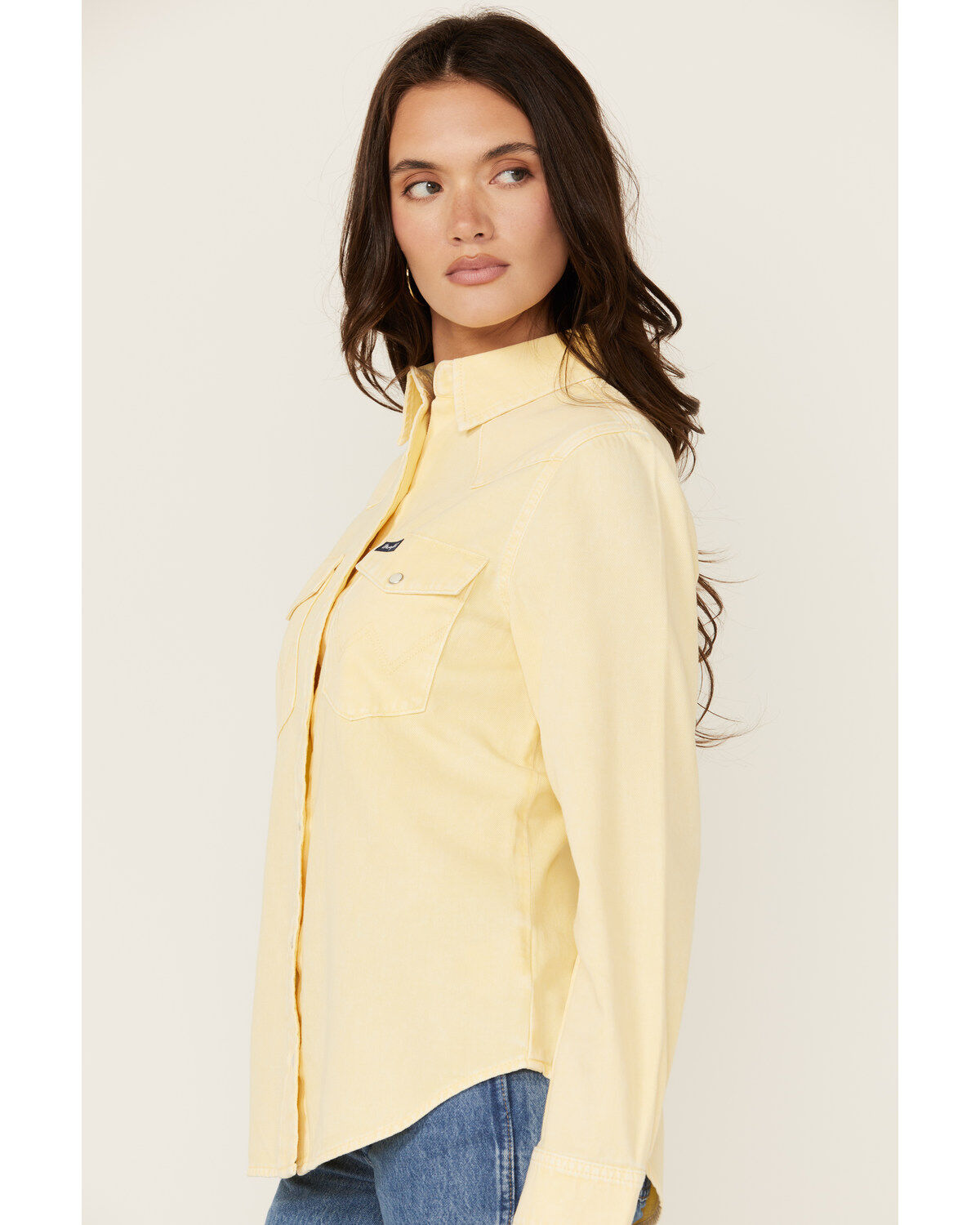 Wrangler Retro Women's Solid Long Sleeve Snap Western Shirt