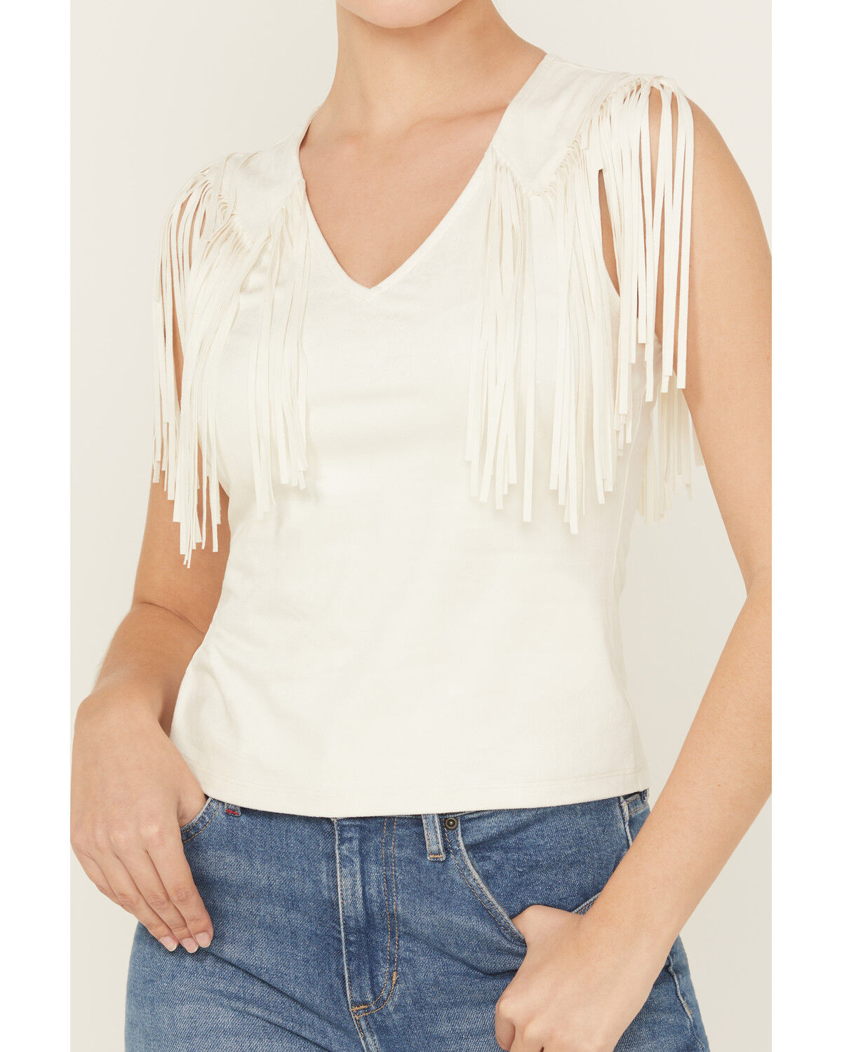 Idyllwind Women's Lady Luck Fringe Faux Suede Top
